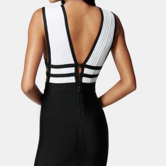 Bebe Plunge Neck Bandage Dress - Picture 2 of 8
